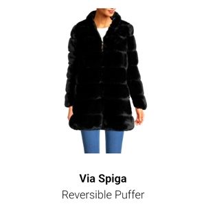 Via Spiga NWOT Faux Fur Reversible Coat